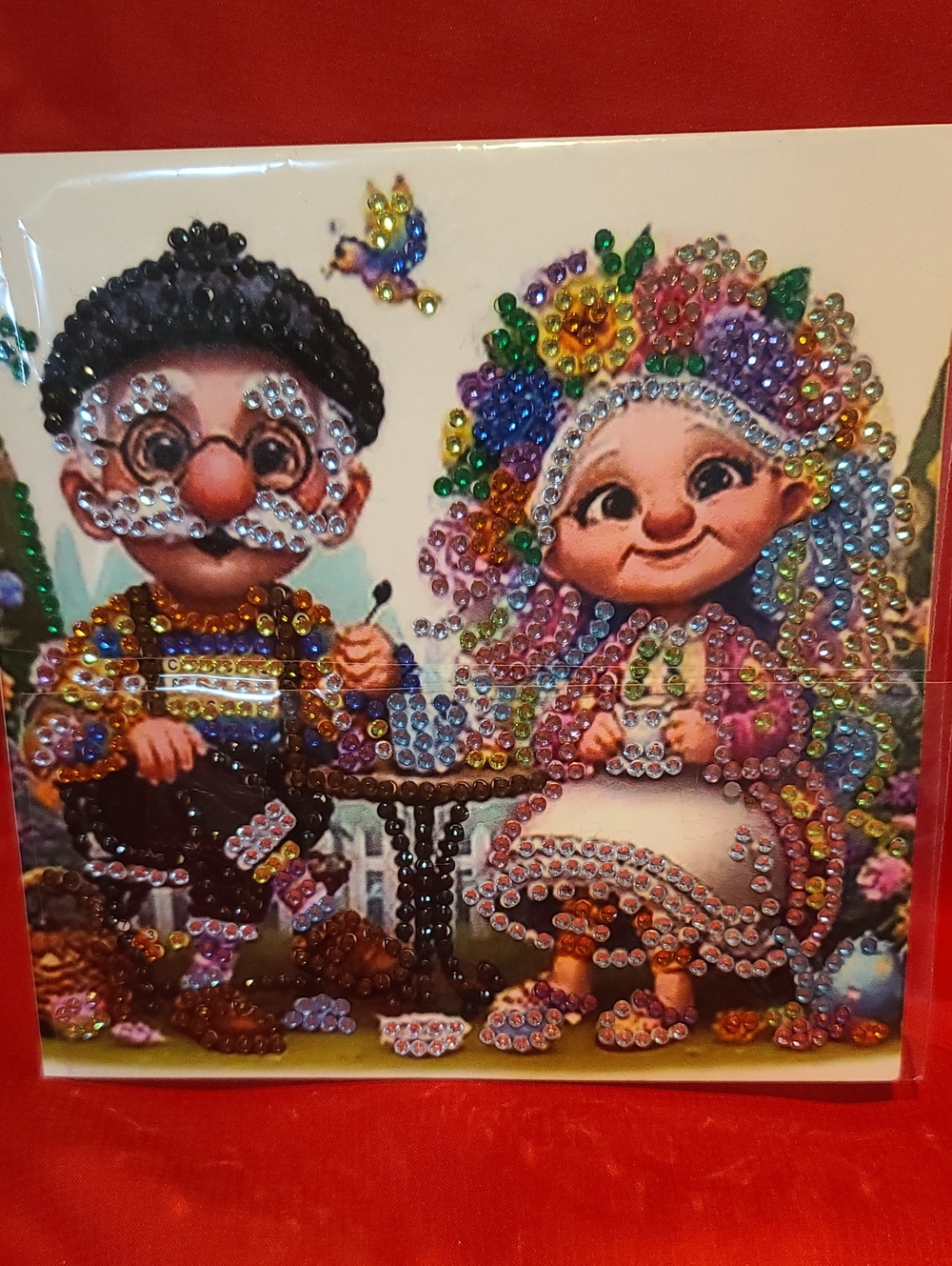Whimsical Grandparents Diamond Art TWO Greeting Cards- NWT - Picture 3 of 8